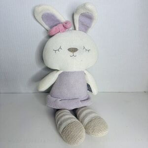 Knit‎ Baby Bunny Rabbit Plush Living Textiles Thermal Rattle 16 Inches 2017